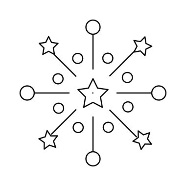 Yeni yıl havai fişek patlama düz stil ikonu, vektör çizim 