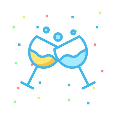 Şampanya Partisi kutlama vektör çizim 