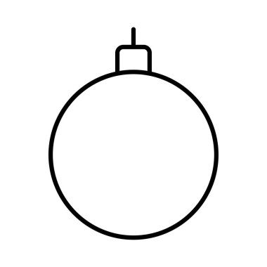 Noel dekoratif topu düz stil ikonu, vektör çizim  