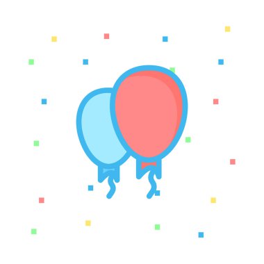 Parti balonları düz stil ikonu, vektör çizim 