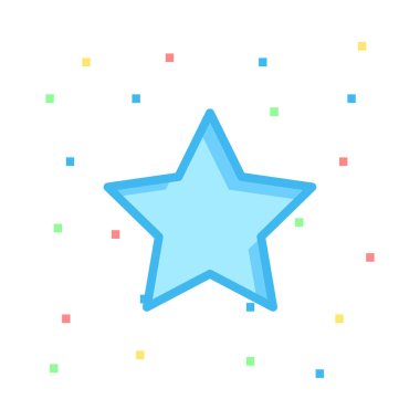 Yeni yıl yıldız dekorasyon düz stil ikonu, vektör çizim  