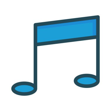 müzik notu düz stil ikonu, vektör çizim 