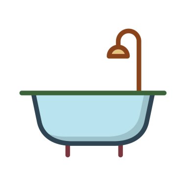 Küvet banyo duş vektör çizim 