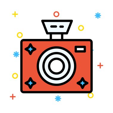 Kamera yakalama fotoğraf vektör çizim 