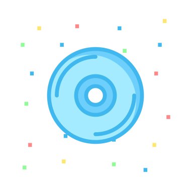 CD disk düz stil ikonu, vektör çizim  