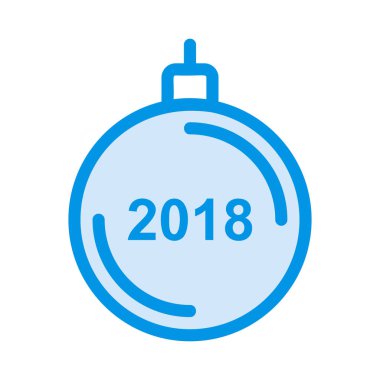 Noel dekoratif topu düz stil ikonu, vektör çizim  