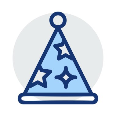 parti şapkası düz stil ikonu, vektör çizim 