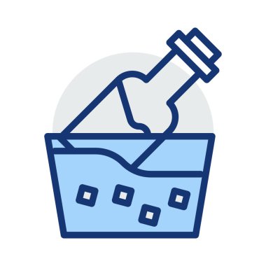 kova buz içki vektör çizim 