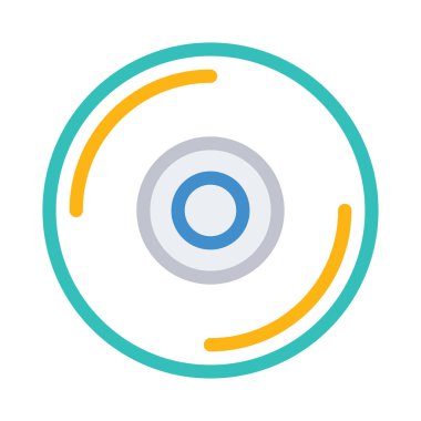 CD disk düz stil ikonu, vektör çizim  