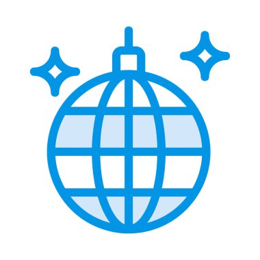 Noel dekoratif topu düz stil ikonu, vektör çizim  