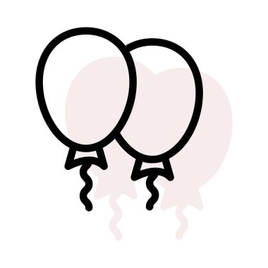 Parti balonları düz stil ikonu, vektör çizim 