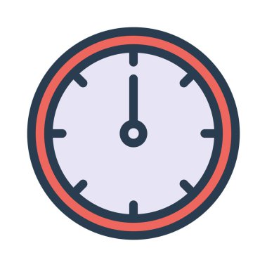 Saat düz stil simgesi, vektör çizim 