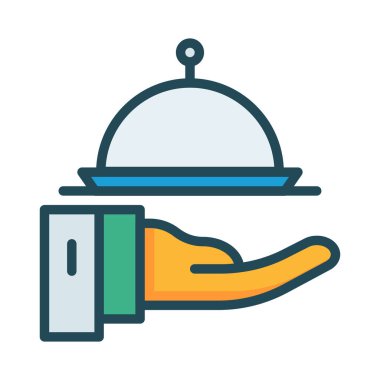 Garson hizmet gıda vektör çizim 