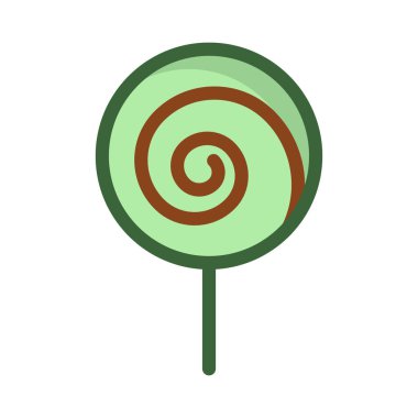 tatlı lolipop düz stil ikonu, vektör çizim 