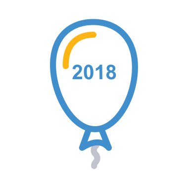 Parti Balon düz stil ikonu, vektör çizim 