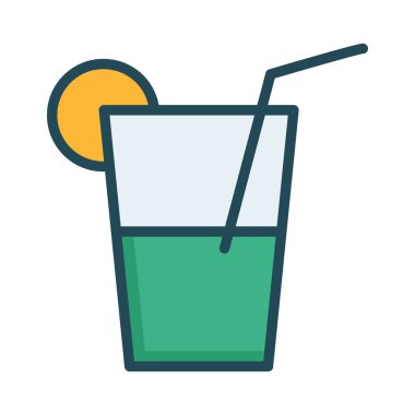 suyu cam düz stil simge vektör çizim  