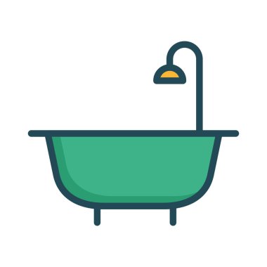 Küvet banyo duş vektör çizim 