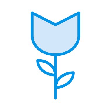 güzel çiçek düz stil ikonu, vektör çizim 