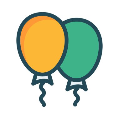 Parti balonları düz stil ikonu, vektör çizim 