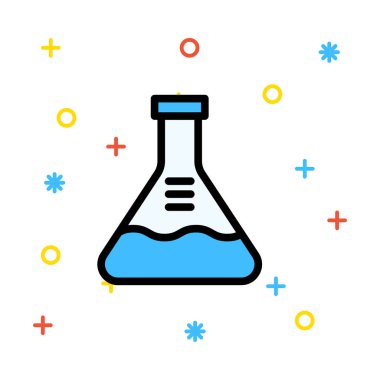 Laboratuvar şişesi düz stil ikonu, vektör çizim 