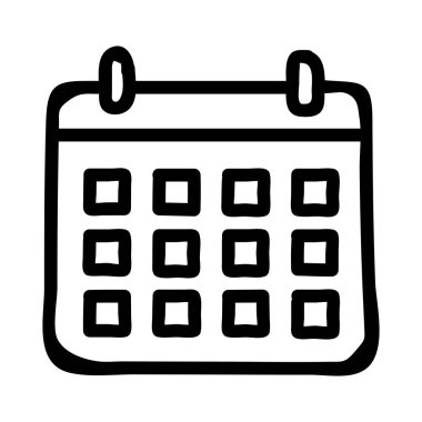 yıllık takvim düz biçim simgesi, vektör illüstrasyonu 