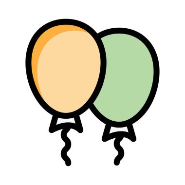 Parti balonları düz stil ikonu, vektör çizim 