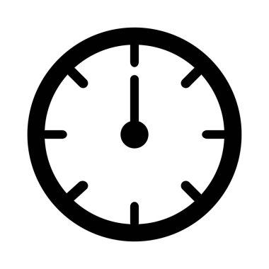 Saat düz stil simgesi, vektör çizim 