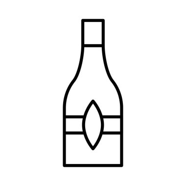 şarap şişesi düz stil ikonu, vektör çizim 