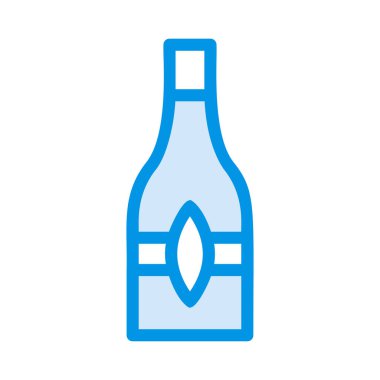 şarap şişesi düz stil ikonu, vektör çizim 