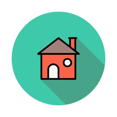 ev düz stil ikonu, vektör çizim 