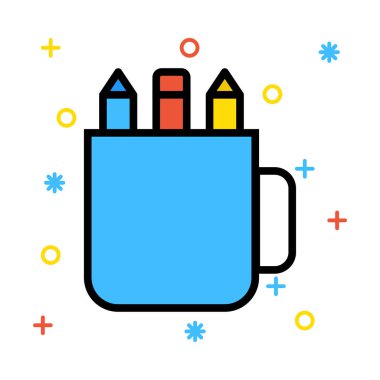 kalem kavanoz kalem sabit vektör çizim 