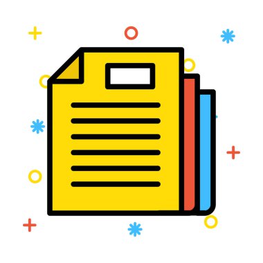 belge dosyaları sayfası vektör çizim 