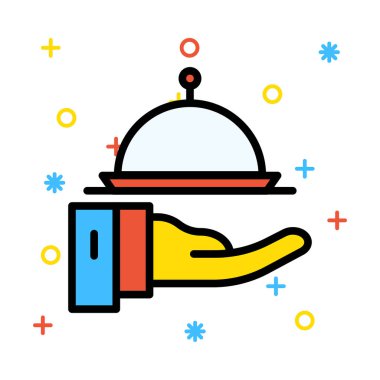 Garson hizmet gıda vektör çizim 