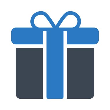 Noel hediyesi yay ile yay düz stil ikonu, vektör çizim 