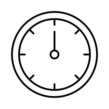 Saat düz stil simgesi, vektör çizim 