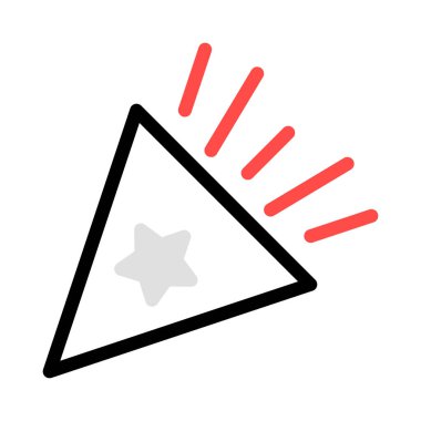 Yeni yıl konfeti popper düz stil ikonu, vektör çizim 