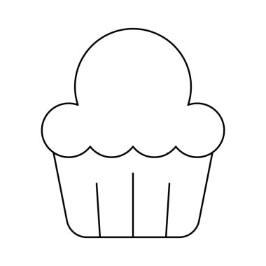 Cupcake kek pasta vektör çizim 