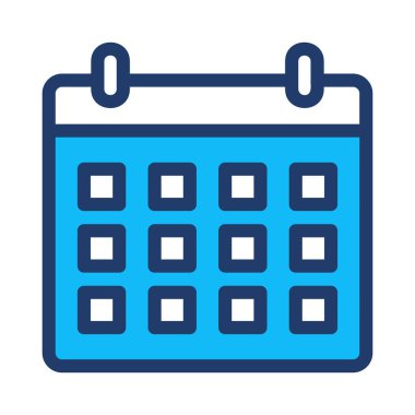 yıllık takvim düz biçim simgesi, vektör illüstrasyonu 