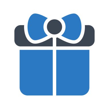 Noel hediye kutusu düz stil ikonu, vektör çizim 