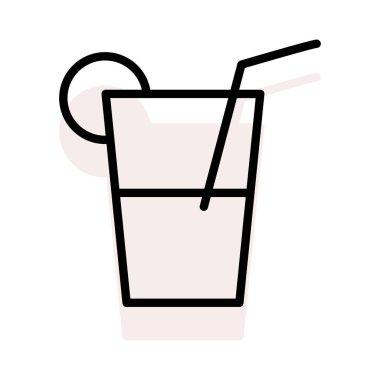 suyu cam düz stil simge vektör çizim  