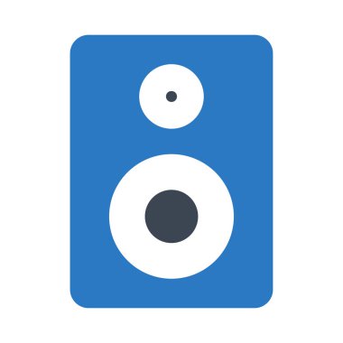 Hoparlör düz stil ikonu, vektör çizim 