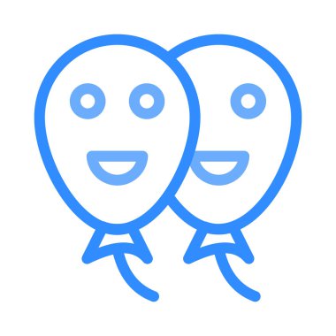 gülen balonlar düz stil ikonu, vektör çizim 