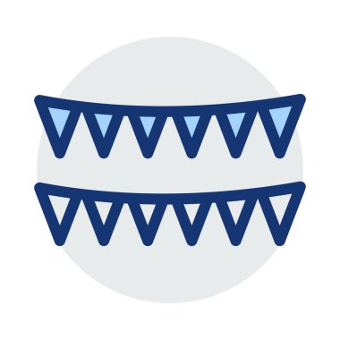 Karnaval kiraz kuşu süslemeleri düz stil ikonu, vektör çizim  