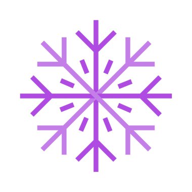 Noel dekoratif kar tanesi düz stil ikonu, vektör çizim 