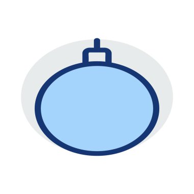 Noel dekoratif topu düz stil ikonu, vektör çizim  