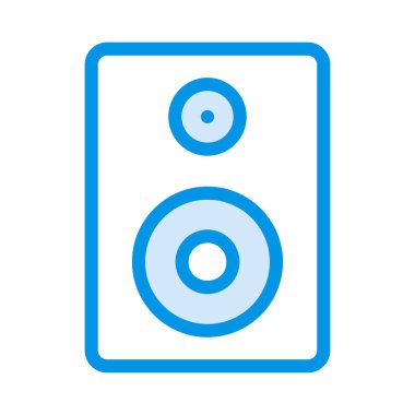 Hoparlör düz stil ikonu, vektör çizim 