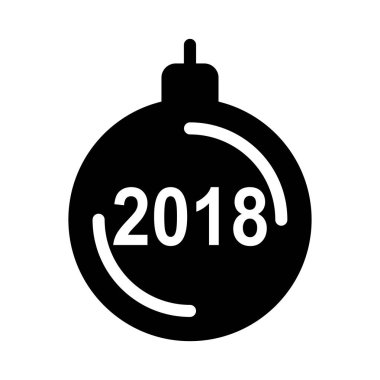 Noel dekoratif topu düz stil ikonu, vektör çizim  