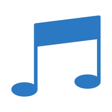 müzik notu düz stil ikonu, vektör çizim 