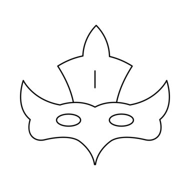 Yeni yıl karnaval maskesi düz stil ikonu, vektör çizim 