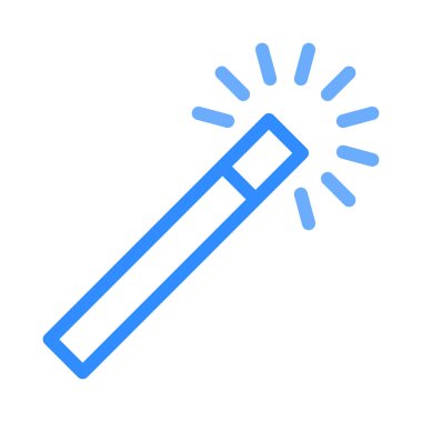 sihirli değnek düz stil ikonu, vektör çizim 